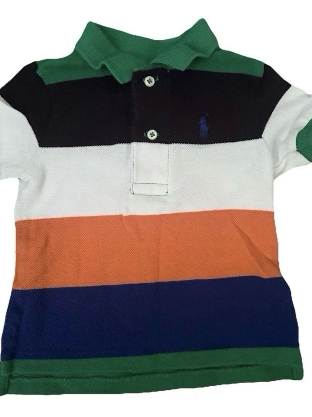 Ralph Lauren Infant Baby Striped Polo Short Sleeve Shirt Size 9 Months